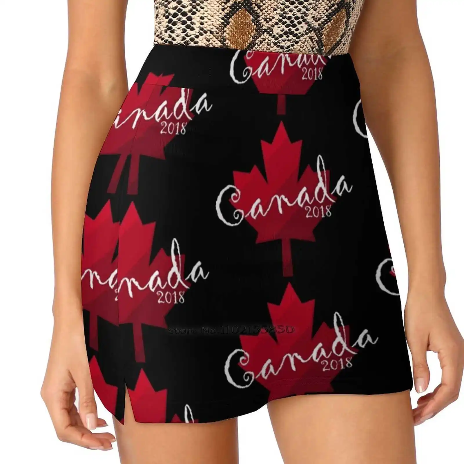 Canada Day 2018 Celebrate Canadian Heritage Design Women'S Fashion Sporting Skirt With Pockets Tennis Golf Running Skirts