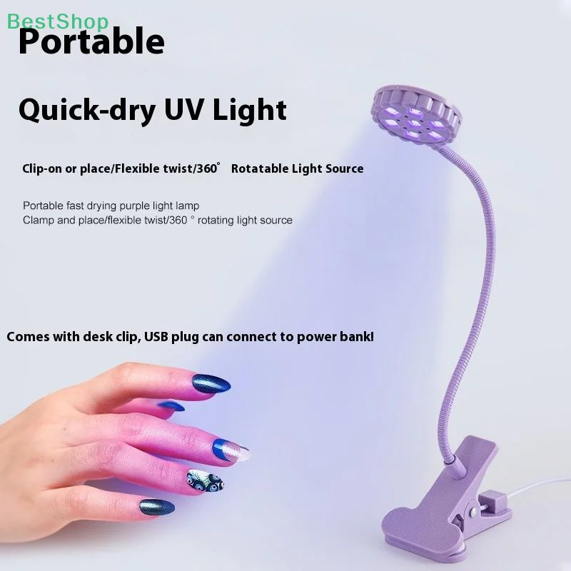 UV-licht nageldroger 6W 360 °   LED Clip Nagellamp Flexibel Bureau UV Licht Voor Gel Polish Voor Salon Thuis Dagelijks Gebruik