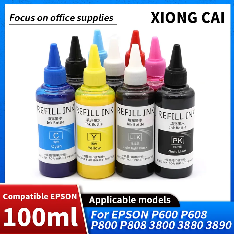 For Epson SureColor P600 P608 P800 P808 3800 3880 3890 Printer 9 Colors Refill Pigment Ink 100ML/Bottle Universal Pigment Ink