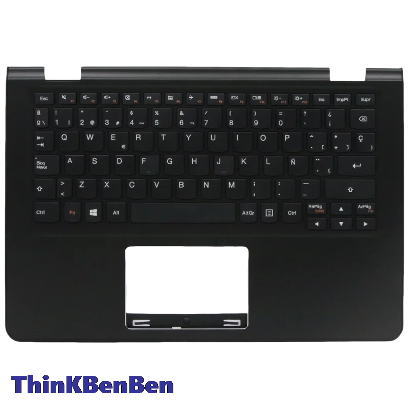 ES Spanish Black Keyboard Upper Case Palmrest Shell Cover For Lenovo Ideapad Yoga 300 11 11IBR 11IBY Flex3 1120 1130 5CB0J08369