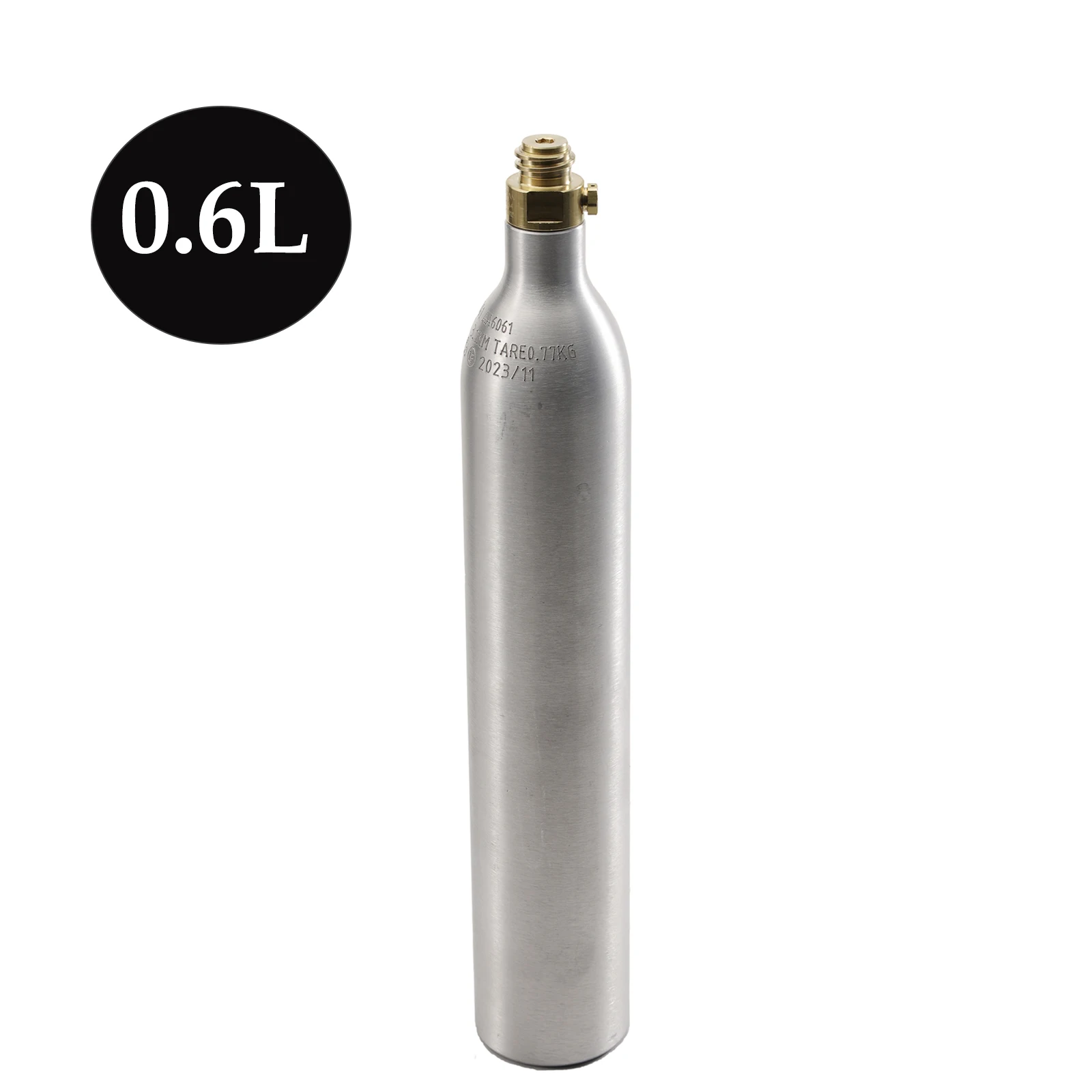 Cilindro de Gas Co2 vacío de 0,6l y 0,64 KG con válvula de TR21-4, tanque de Co2 de Soda de aluminio, recarga de bebidas de agua carbonatada, fabricante de refrescos casero