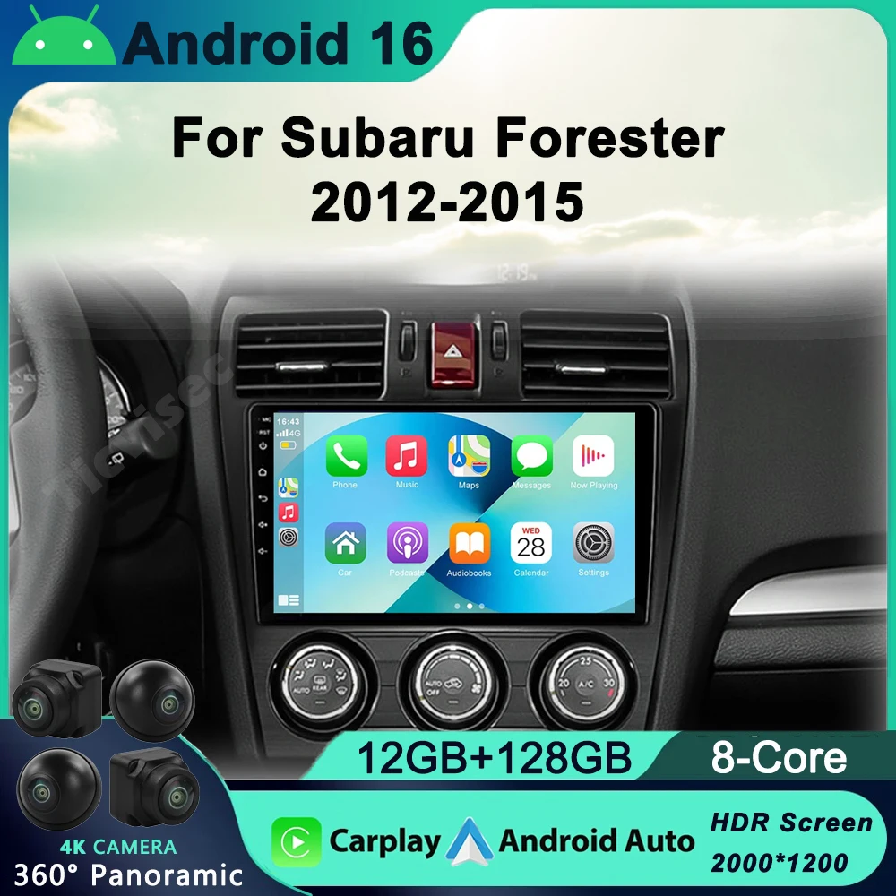 

9" Android 16 Car Radio For Subaru Forester XV WRX 2012- 2015 2016 Multimedia Player 2Din Navigation GPS DSP RDS DVD Head Unit
