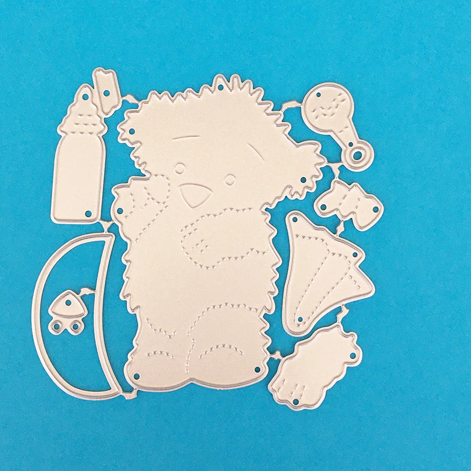 Cuddly bear Scrapbooking Cutting Dies Yiwu stock clearance DIY Paper gift Card Making metal craft Album