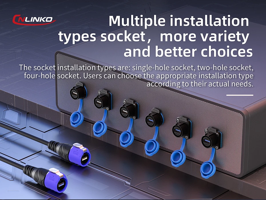 CNLINKO M20 IP68 USB 2.0/3.0 Wasserdichte Buchse – Panelmontage, 5 Gbit/s Schnelles Laden/Synchronisieren für Industrie- und Outdoor-Geräte – Detail 5