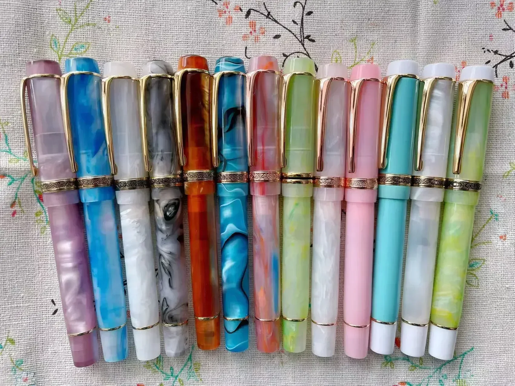 Beautiful  All Color Kaigelu 316 Smooth Acrylic Fountain Pen EF/F Nib Marble Amber Pattern Ink Pen Writing Gift Office Business