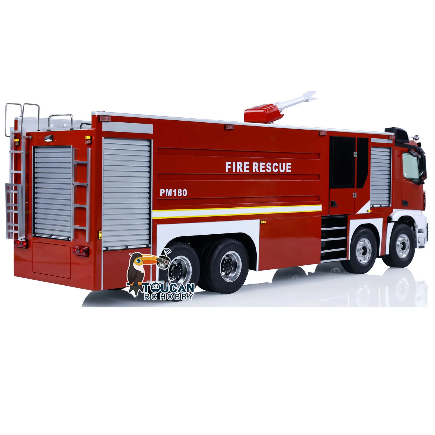 RC Fire Fighting Truck 8x4 RTR 1/14 Radio Control Fire Sprinkler Vehicles Model Lights Sounds Painted Finished RC Toys TH23248