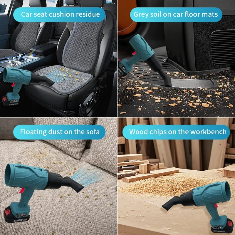 HIPPCRON 31000RPM 2-in-1 Kabelloser Elektrischer Luftbläser Hochgeschwindigkeits-Tragbarer AKKU-LOSER Staubsauger 25m/s Für Makita 21V Akku – Detail 11