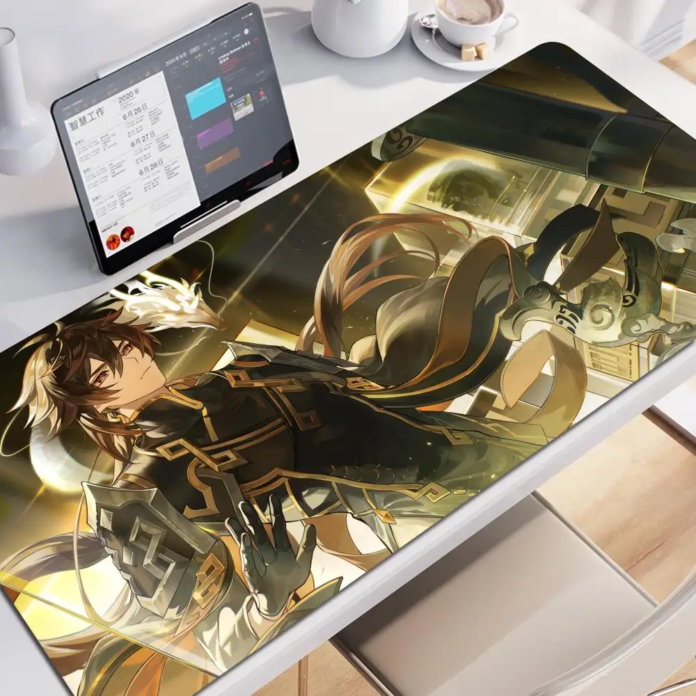 

Kawaii Anime Genshin Impact Zhongli HD Mouse Pad Desk Mat PC Gamer Cabinet Mousepad Large Carpet Gaming Accessories Keyboard Pad