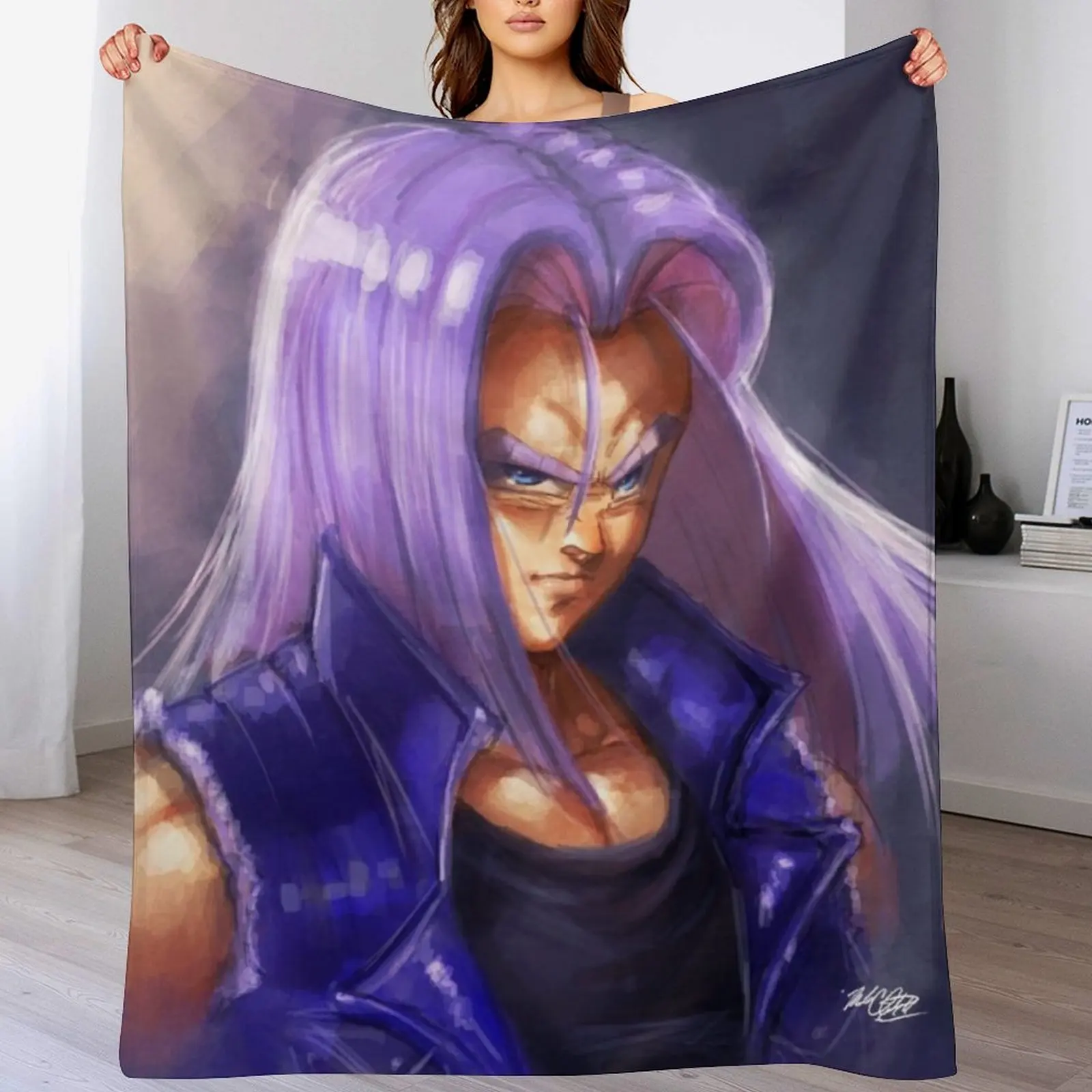 Future Trunks- bust Throw Blanket Decorative Throw Hairys Decoratives Sofa Blankets