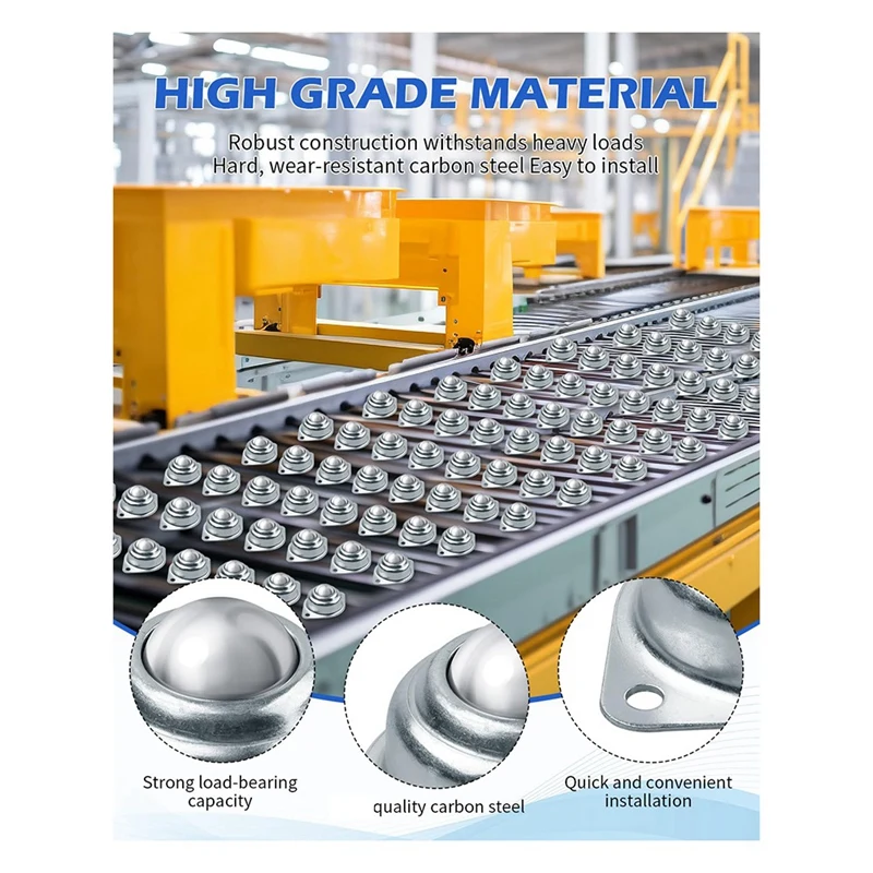 32Pcs Roller Ball Transfer Bearing, 1 Inch Carbon Steel Ball Casters, Mounted Ball Transfer Unit Universal for Conveyor-A28R