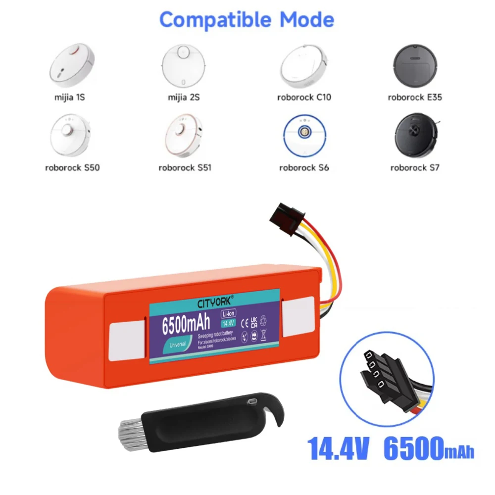 Batteria NASTIMA 14.4V 6700mAh 96.48Wh Li-ion Per Xiaomi Roborock S50-S55, S5 Max, S6, S7, T6/T65 E Mijia 1ª E 2ª Gen – Con BMS E Garanzia 1 Anno