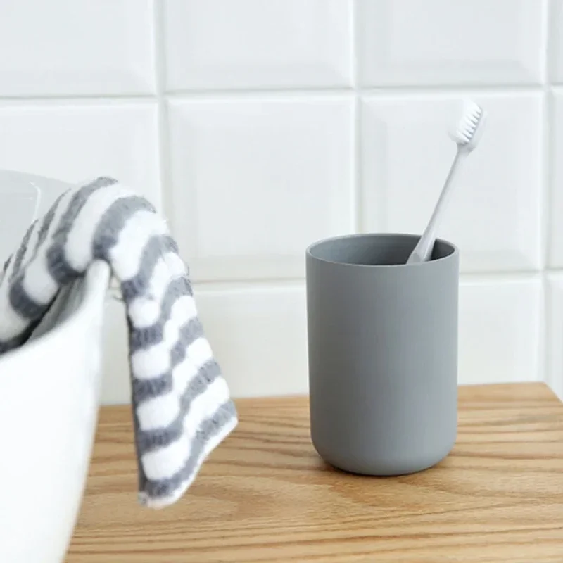 1PC Unbreakable Toothbrush Cup - 300ml Food-Grade PP, Anti-Slip Bathroom Tumbler for Travel/Home, Stackable & Dishwasher Safe