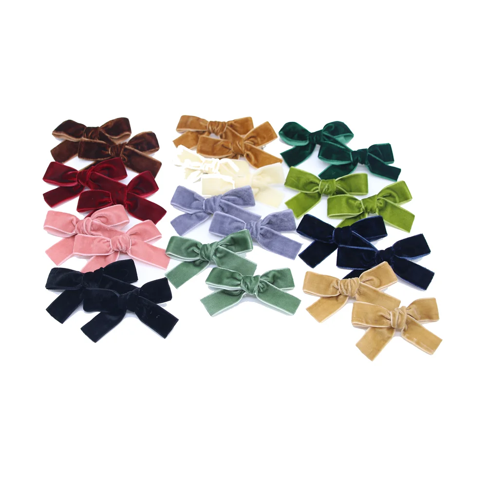 A10 Nieuwe Winter Velvett Strik Elegante Hoofdband Mode Kinderen Haarband Haaraccessoires Baby Clip Oem