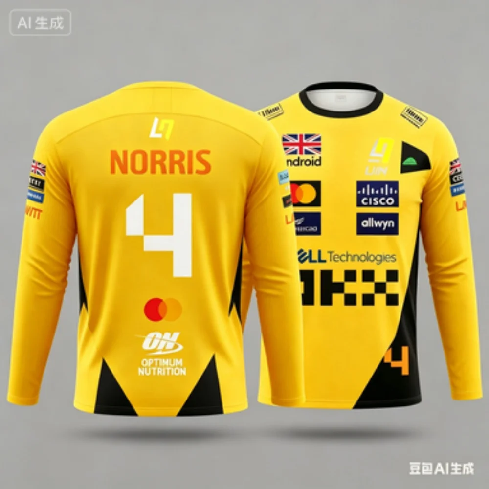 Racing Suit Long-sleeve Sports Top Fan Apparel Breathable Comfortable for Race Events or Daily Wear