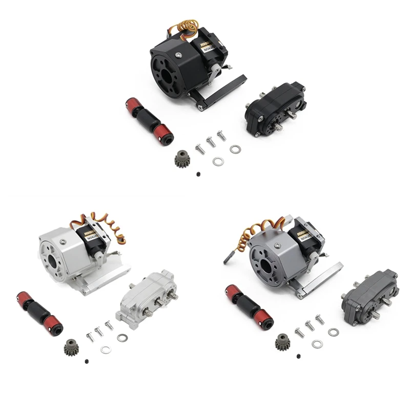 Voormotor Prefixal Shiftable Versnellingsbak Transfer Case Set Voor 1/10 Rc Crawler Auto Axiale Scx10 & Scx10 Ii Upgrade Onderdelen