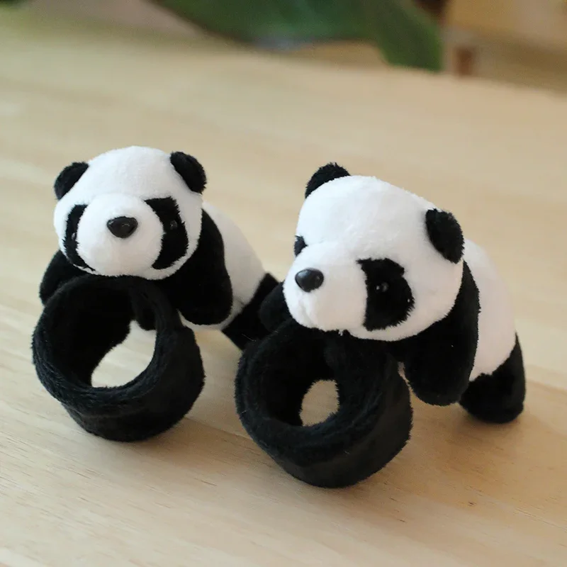 Cute Cartoon Panda Snap Ring Panda Bracelet Panda Plush Hand Ring  Creative Bracelet Plush Toy Children's Birthday Gift image 6