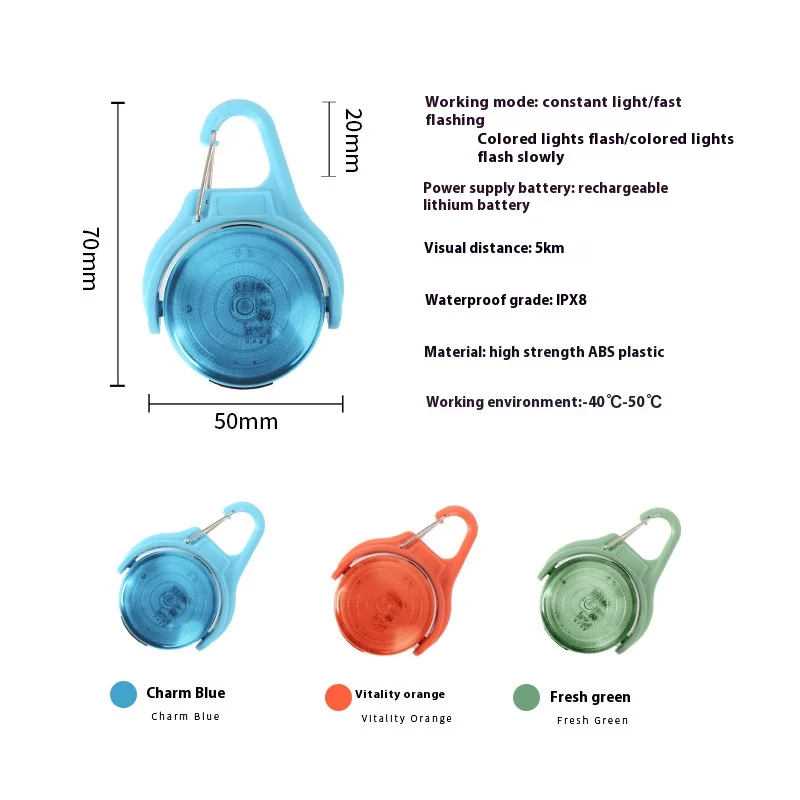 Hunde- und Katzen-Anhänger, 360 Grad drehbar, wiederaufladbar, Haustier-Licht, Haustier-Sicherheitslicht, leuchtendes Licht zum Gehen mit Hund, leuchtender Anhänger