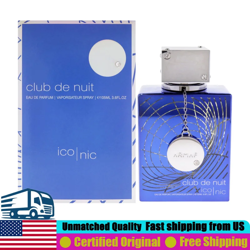 Armaf Club de Nuit Blue Iconic Eau de Parfum Spray 105 ML Premium Arabian Perfumes 3.6 Ounce Lasting Fresh Woody Cologne for Men
