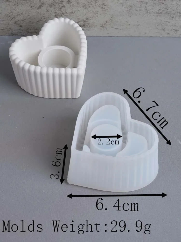 Beton Streifen Kerzenständer Silikonform DIY Runde Herz Sternform Kerzenhalter Gips Harz Handwerk Gussformen Home Decor