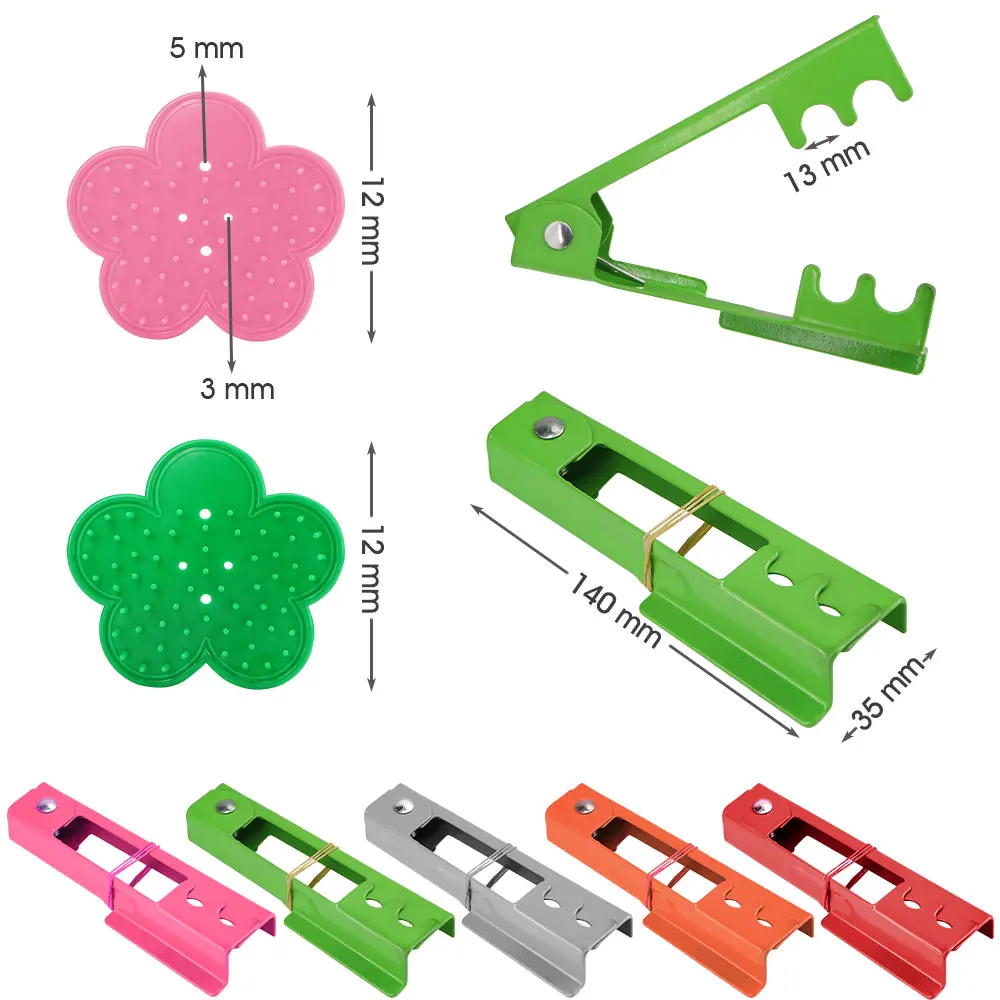 1PCS 5 Color Rose Tip Stripper Hands-Free Washable Metal And Flower-Shaped Rubber Removal Tools Garden Planting Safety Equipment