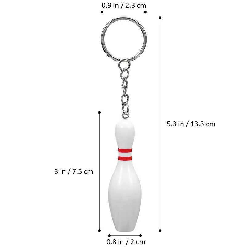 20 Stuks Bowling Pin Sleutelhanger Sport Sleutelhanger Voor Rugzak Diy Craft Accessories