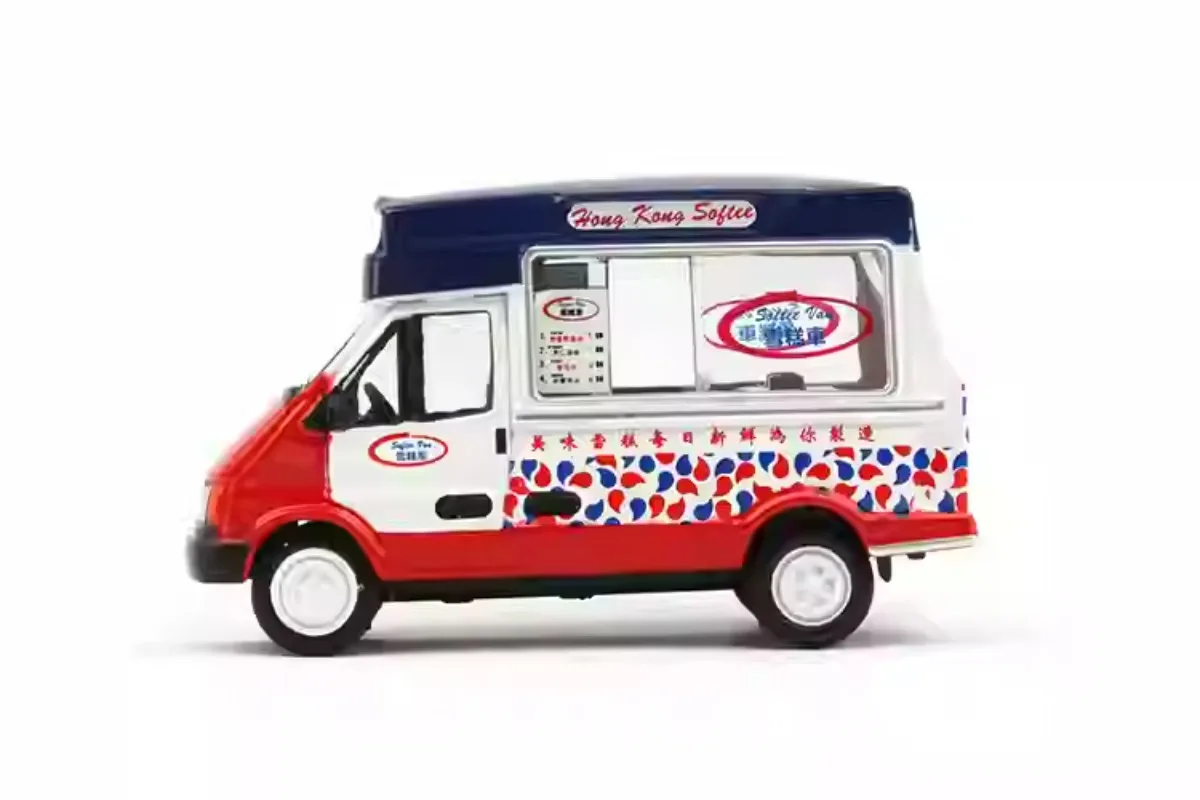 Tiny Diecast 1/64 Scale ICE CREAM VAN Car Model Alloy ICE CREAM Hong Kong Ice Cream Truck Car Model Play Vehicles Toys for Boys