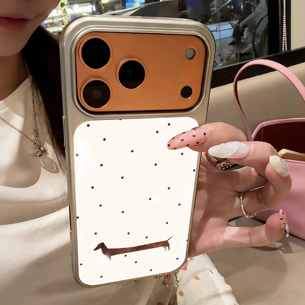 Polka Dot Katze Drop Glue INS Hülle für iPhone 15 17 13 Pro Max Phone 11 12 13 17 ProMax 14 15 16 Plus Hüllen Stoßfest Niedliche Coque – Detail 17