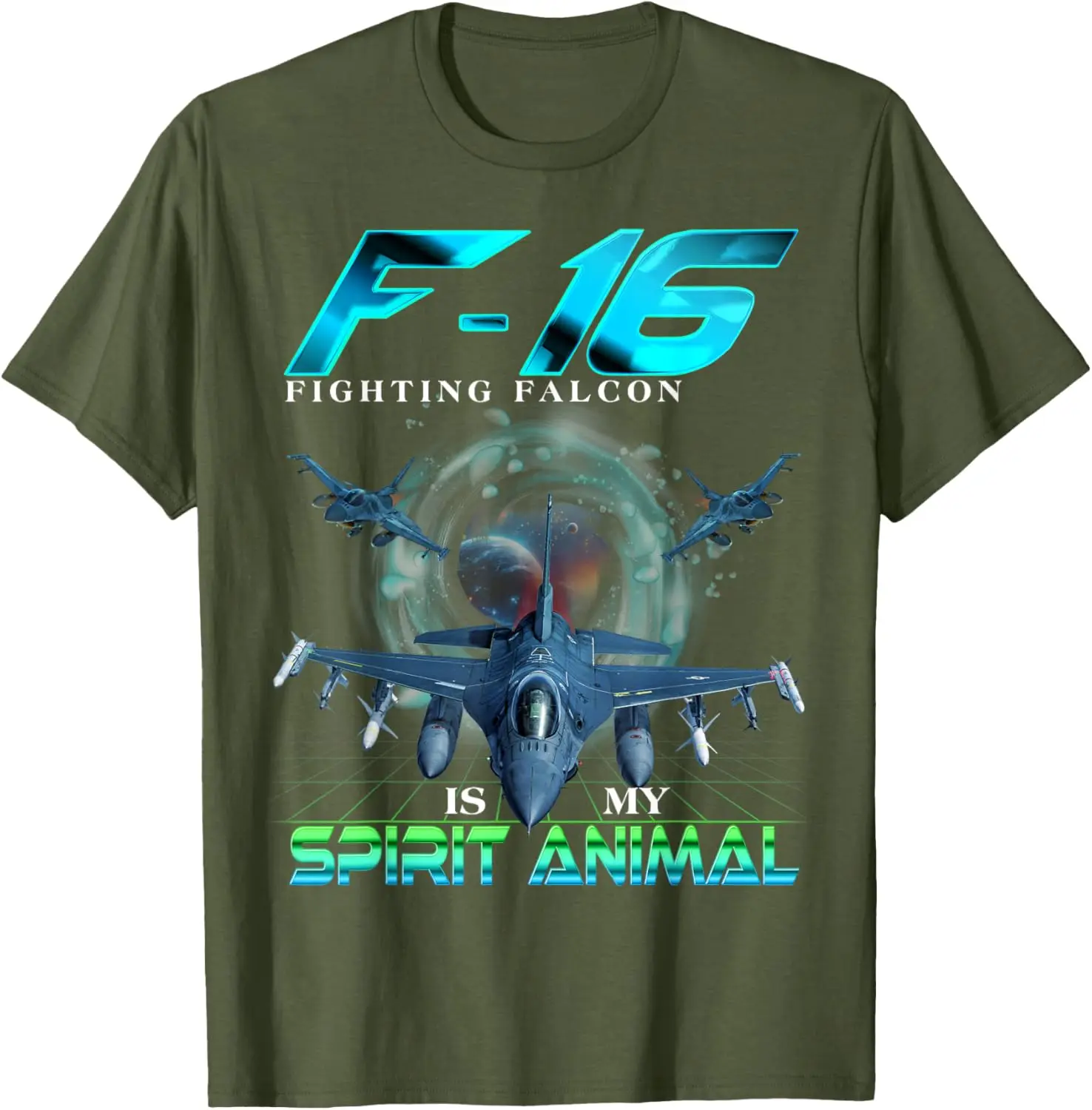 F-16 Fighting Falcon Is My Spirit Animal T-Shirt Short Sleeve Casual 100% Cotton Shirt