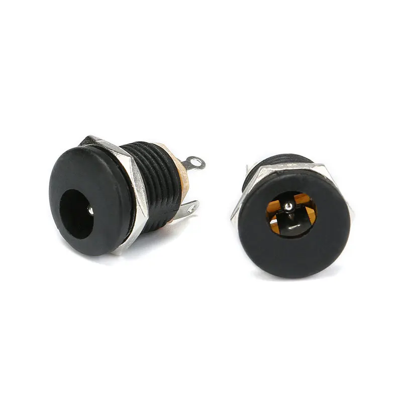 5Pcs DC Connectors 5.5x2.1mm 5.5x2.5mm DC Power Plug Male Female Jack Socket Nut Panel Mount DC Power Adapter Connector 5.5*2.1
