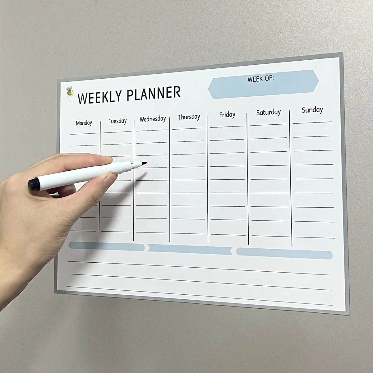 1 magnetic refrigerator sticker message board with erasable soft whiteboard sticker weekly schedule