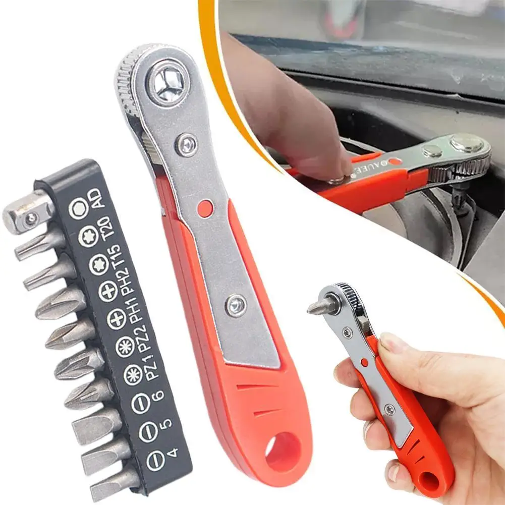 Mini 36 Tooth Ratchet Screwdriver Narrow Small Space Maintenance Operation Batch Head Socket L-shaped Turning Wrench