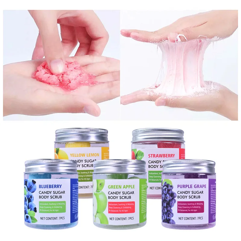 Fruit Sea Salt Body Scrub Skin Smooth Softens Cuticles Moisturizing Exfoliating Body Scrub Ball