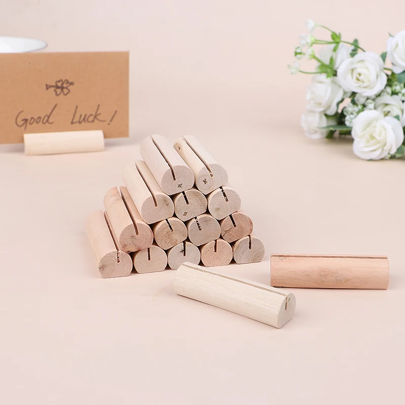 

10Pieces Place Natural Wood Clip For Place Cards Rustic Wedding Party Table Decorations Name And Number Card Support Supports