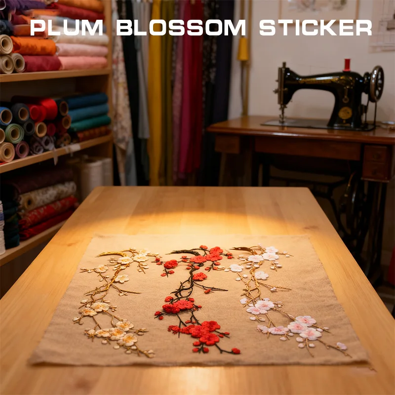 

Красивая вышитая нашивка с цветком сливы, железо/шить на аппликации, мотив, ремесло