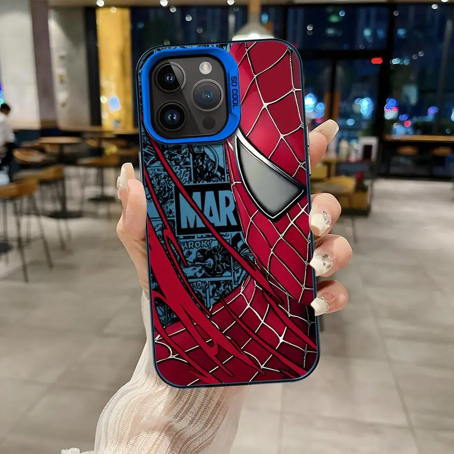 Marvel Spider Man Half Face Cool Phone Case for Apple iPhone 16 11 13 Pro 11 15 12 14 ProMax 15 14 16 12 Plus Cover