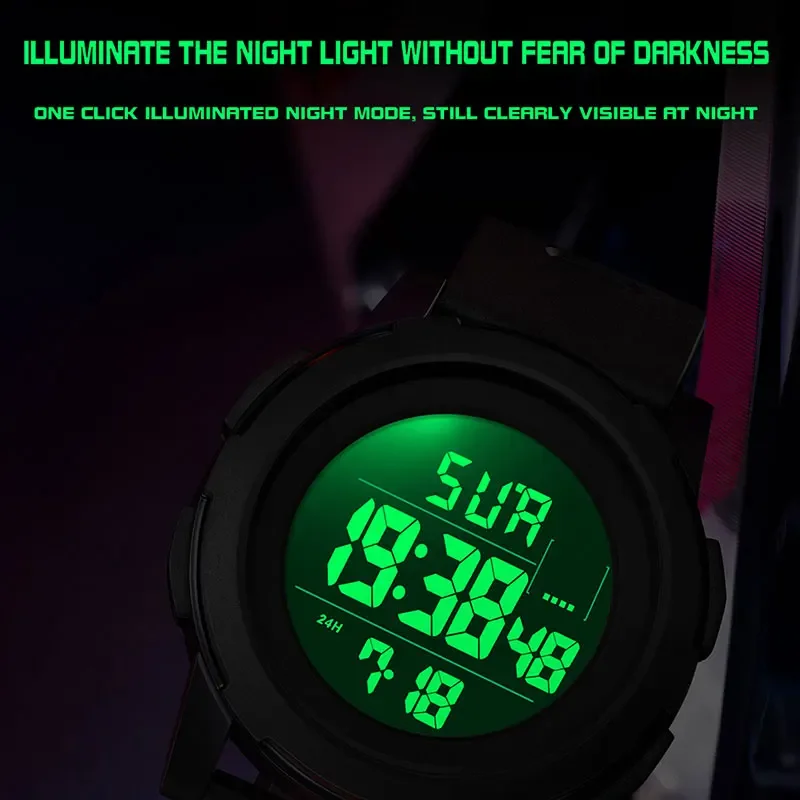 SANDA New Men Sport Wristwatch Luxury Luminous LED Analog Digital Display Stopwatch Waterproof Male Electronic Stopwatch Clock(F