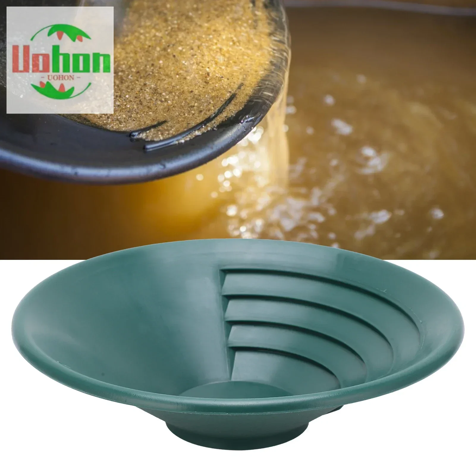 

Gold Pan Panning 260mm Panning Pan ABS Sifting Classifier Washing Sieve Tray Accessory Green Classifier