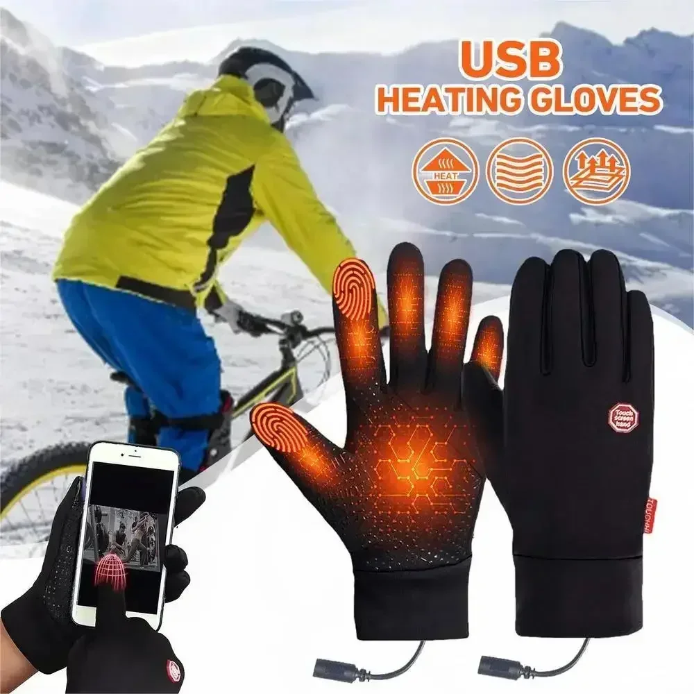 Winter Warm Charge Electric Liner Heated Gloves Outdoor Riding Skiing Motorcycling Gloves Cycling Accessories Hand Warmer