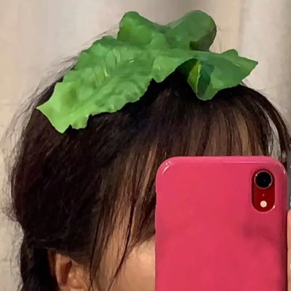 Simulated Lettuce Leaves Artificial Vegetables Barrettes Hair Clip Cosplay Hairpin Headdress Funny Hair Accessories