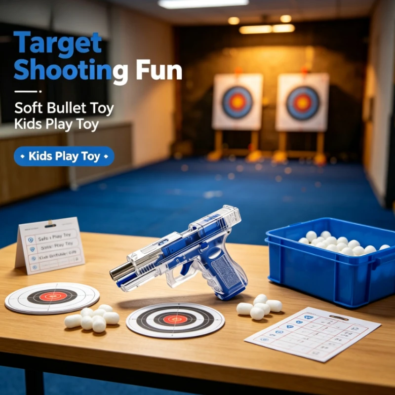 G17 Alloy Toy Gun, Great Power Shooting with Plastic Bullets, Perfect Birthday Present for Kids Boys