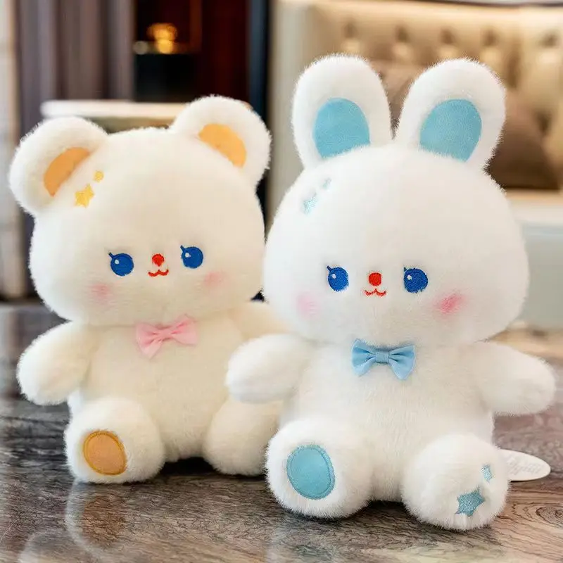 

1Pcs 25cm Doll Little Bear Bunny Doll White Children's Plush Toy Bow Tie Bear Doll For Girls Plushies Kawaii Animal Dolls