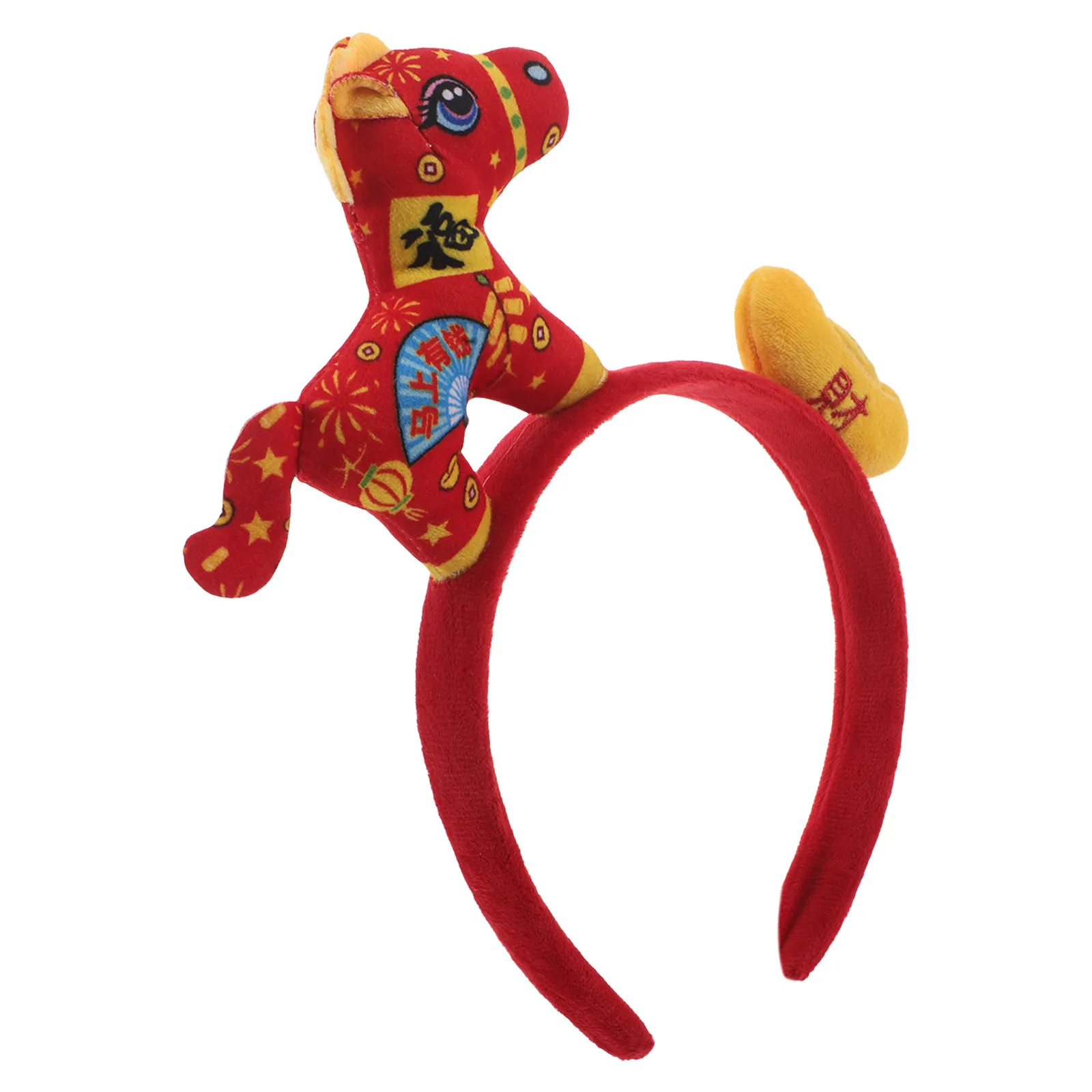 New Year Headband Horse Hairbands Chinese Zodiac Ingot Decor New Years Eve Party Supplies Holiday Hair Accessories 2026