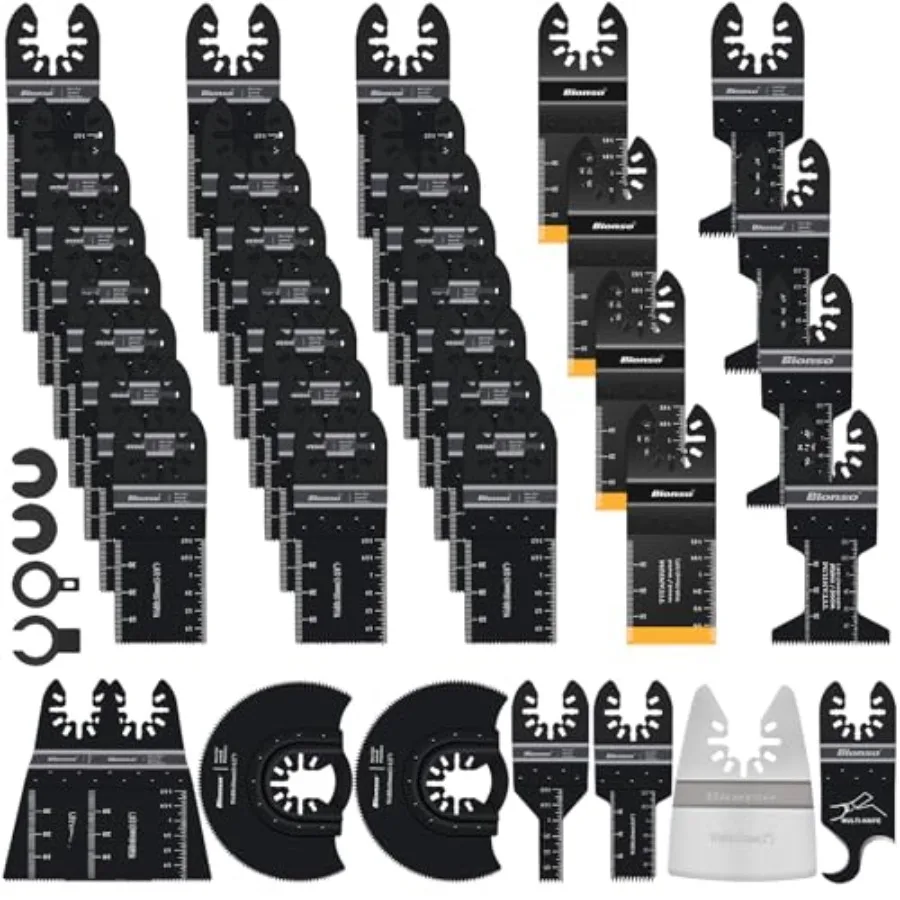 

PCS Oscillating Saw Blades, Premium Multitool Kit for Wood Metal Plastics, Tool Blades Fit Worx Rockwell Wen Milwaukee Fein Por