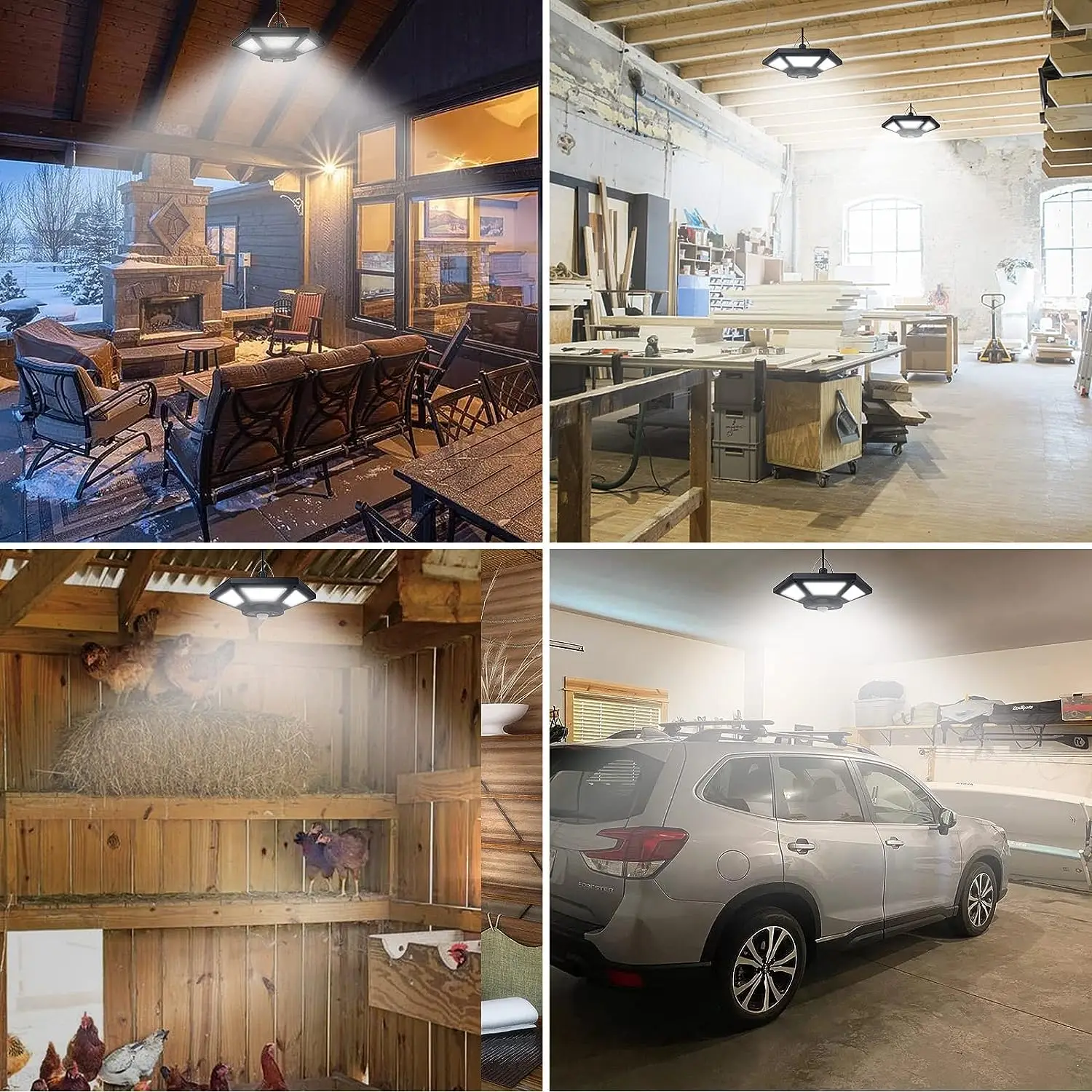 Dual Head Solar Shed Lights with Motion Sensor Outdoor Indoor LED 5M Line Pendant Light Remote for Barn Garage Garden Home Lamp