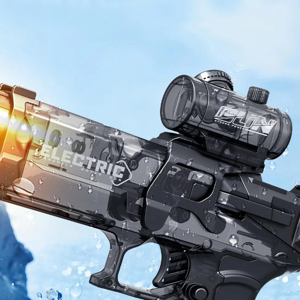 New Electric Automatic Water Gun With light Sprays Water Continuously High-pressure High-speed Powerful Ice Blast Water Gun Toys