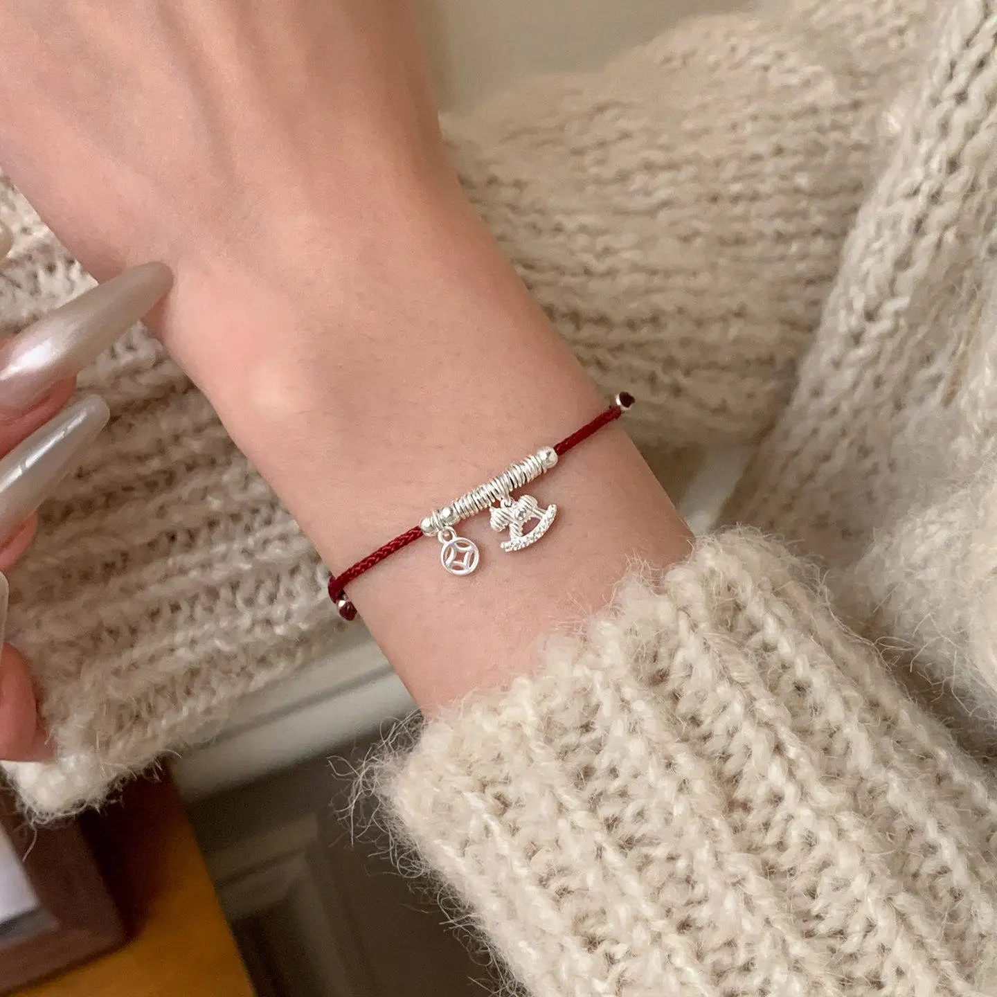 S925 Silver Lucky Horse Red Bracelet for Women Delicate Light Luxury Style for 2026 Year of the Horse Gifts