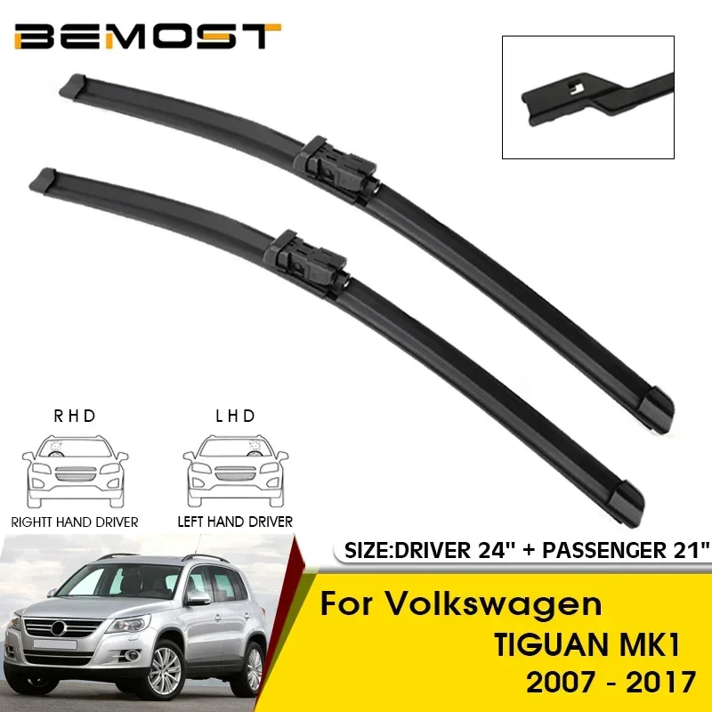 

Car Wiper Blades For Volkswagen TIGUAN MK1 2007-2017 Windshield Windscreen Front Window Blades 24"+21" Car Accessories