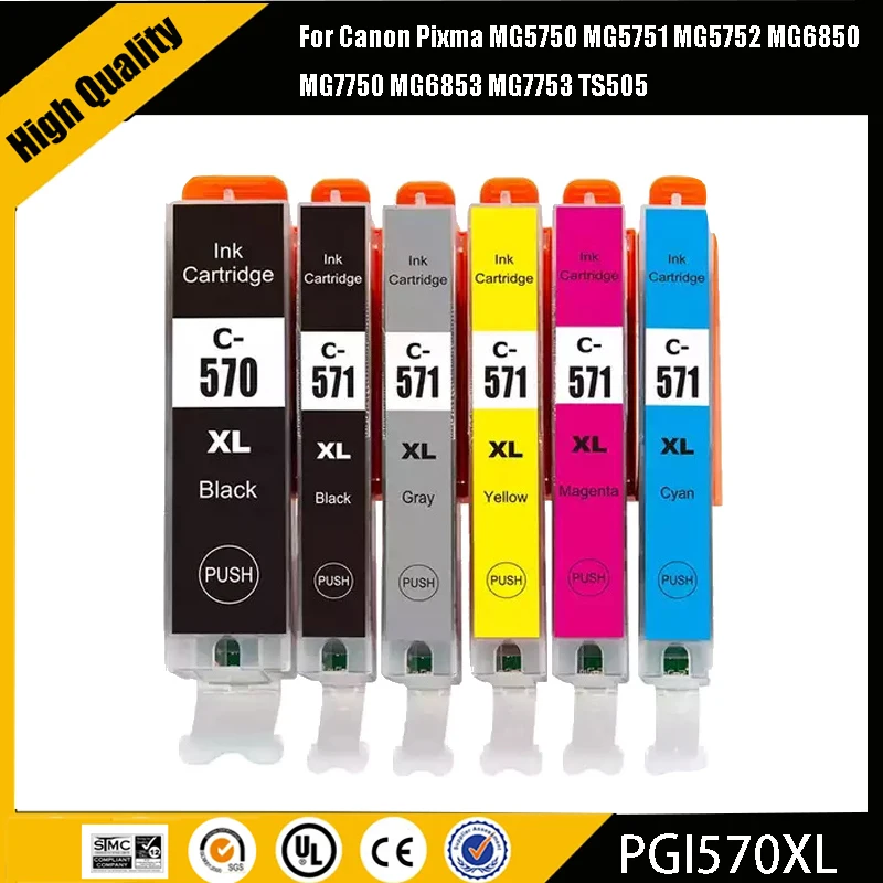 einkshop pgi570 pgi 570 cli-571 ink cartridge for canon PIXMA MG5750 MG5751 MG5752 MG5753 MG6850 MG6851 MG6852 MG6853