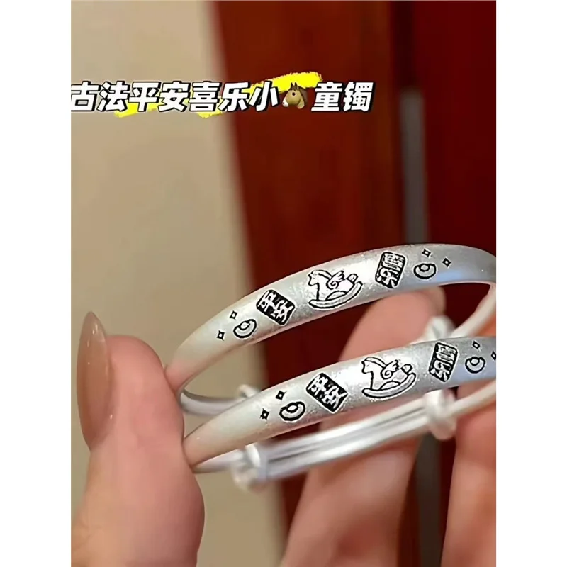 

Year Of S999 Peace And Joy Horse Silver Bracelet Fashion Versatile Style