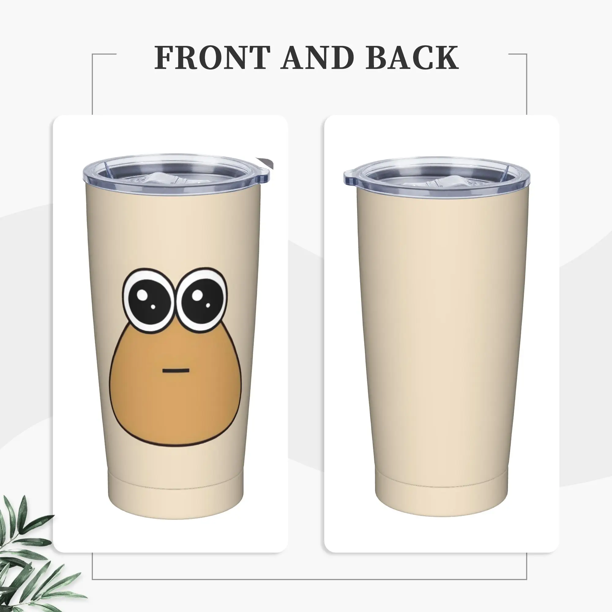 My Pet Alien Pou Insulated Tumbler with Straws Virtual Pet Vacuum Thermal Mug Office Home Car Bottle Cup, 20oz